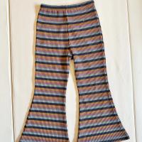 針織條紋喇叭褲