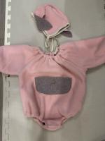 粉紅小兔絨包屁衣附帽