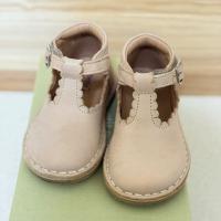 T字復古蕾絲小皮鞋 - 奶油白