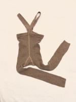 復古羅紋吊帶褲 - Cocoa Blend