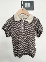 針織波紋polo衫(black)