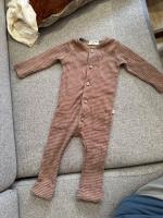 深紅羅紋條紋連身衣