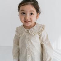 Lady blouse / cream leaf