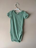 寶寶短袖包屁衣（綠色橫條紋）