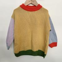 有機棉針織彩色拼接上衣