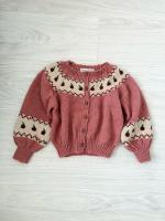 Apple Pink Jacquard Cardigan