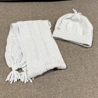寶寶藍針織帽子圍巾組