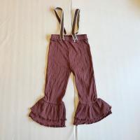 吊帶喇叭褲（酒紅）