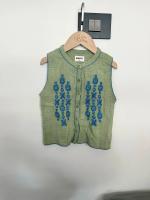褶皺刺繡背心 Folk Vest (Laurel)