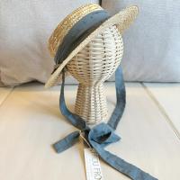 經典法式復古草帽(灰藍)