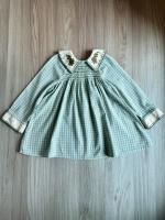 湖水綠刺繡洋裝