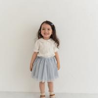 Tulle ribbon skirt (pail blue)