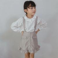 Frill suspender skirt( tweed grey)
