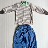 蓬鬆柔軟收口棉褲+ 層次感條紋高領內搭