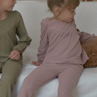 粉紫喇叭褲套裝