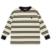 Main Story - 螺紋袖口長袖Tee - Angora Stripe