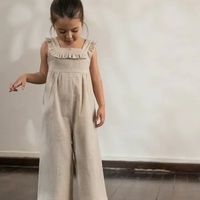 荷葉邊棉麻連身褲 Iro Jumpsuit(Natural)