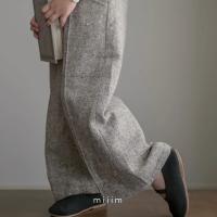 pin tuck tweed pants