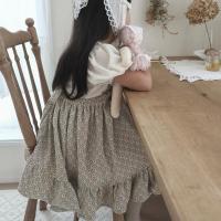 復古花花吊帶裙+髮箍