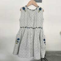 經典復古刺繡花磚圓裙洋裝