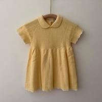 白色滾邊小雞黃baby dress