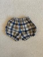 亞麻格紋屁屁褲