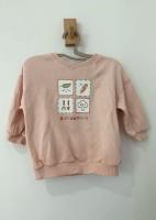 日常簡約粉色大學T