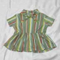 Scout Peplum Top in Mojave Watercolour Stripe