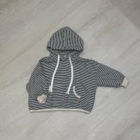 大口袋條紋連帽上衣