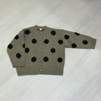 奶茶色波點針織外套