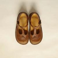 T bar 雕花小皮鞋