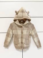 熊熊針織格紋外套