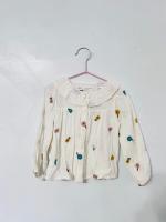 花朵刺繡蕾絲領襯衫