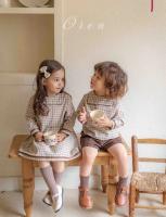 格子水手領洋裝