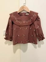 刺繡荷葉領上衣