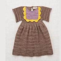 （含運）針織雙色圍兜洋裝 Scallop Bib Dress - Bru