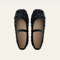 閃閃亮片芭蕾舞鞋-black