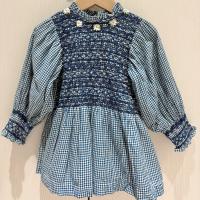 Handsmock Blouse in Blue Vichy Check