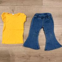 黃色愛心打底衣/經典喇叭褲