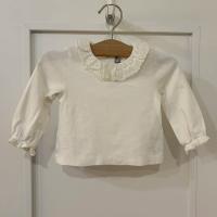 純棉白色蕾絲領上衣