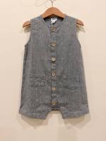 亞麻連體衣 (灰藍色)