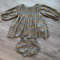 碎花圖騰長袖套裝（含小褲）