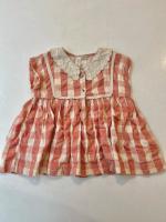 鮭魚粉色格子上衣