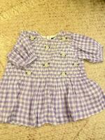 Bonjour diary紫色刺繡碎花上衣洋裝