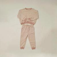 棉踢套裝 RELAXED FLEECE SWEATSHIRT + SWEATPANT || PINK STRIPE