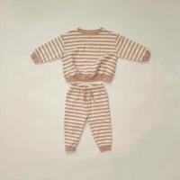 棉踢套裝 RELAXED FLEECE SWEATSHIRT + SWEATPANT || PINK STRIPE