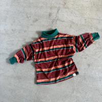 撞色條紋高領上衣