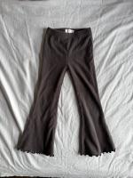 微刷絨喇叭褲炭灰色