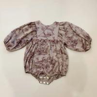 Ange rompers / toile de jouy - pink brown