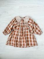 Lottie Dress - Seersucker Gingham in Russet